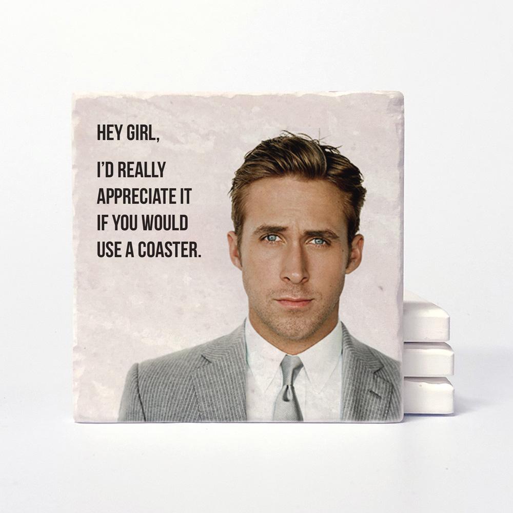 Ryan Gosling Coasters Set of 4 The Pear Co