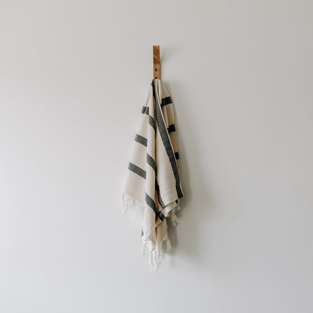 Turkish Cotton Hand Towel |  Black Stripes