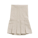 Striped Tea Towel with Ruffle |  Tan