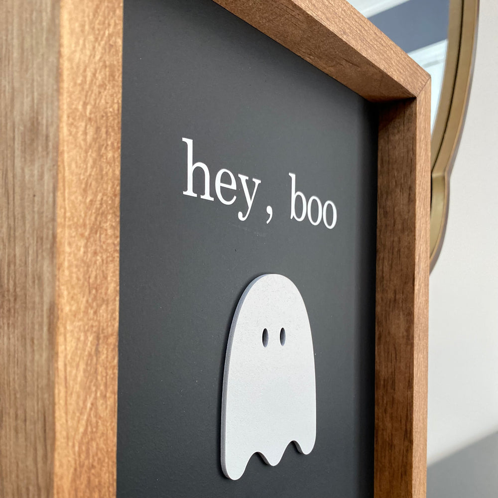 Hey, Boo Wood Sign