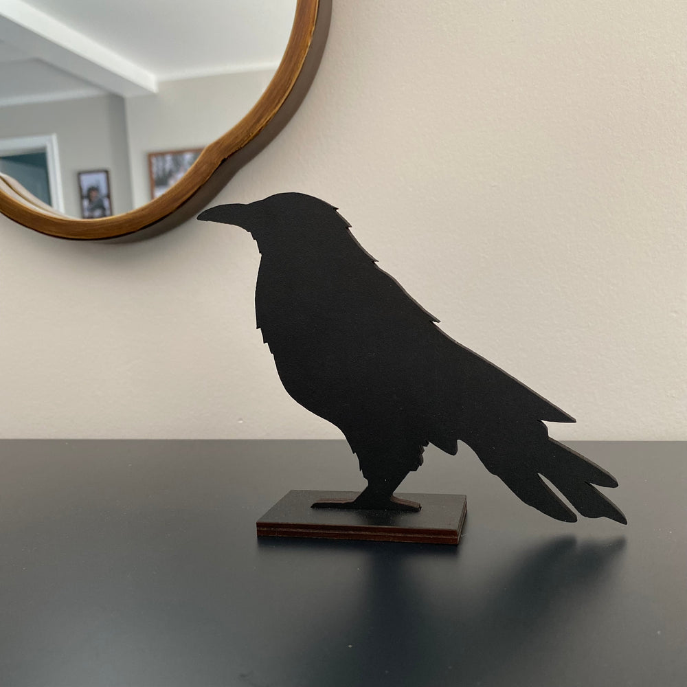 Raven Cutout Wood Sign