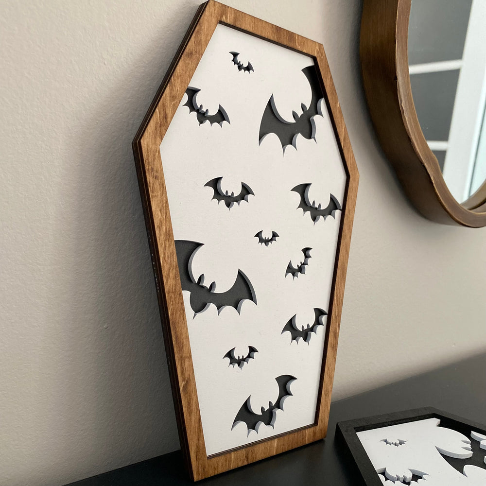 Batty Coffin Wood Sign