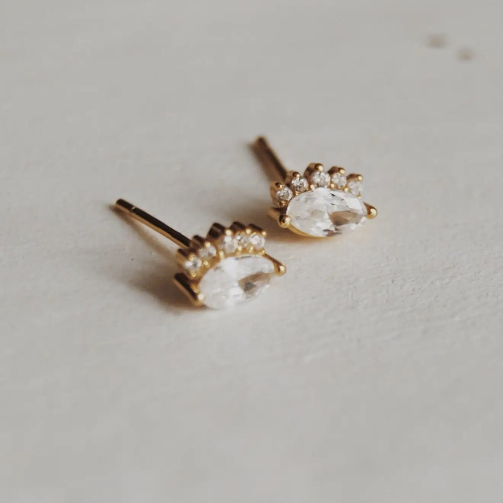 Oval Dianna Stud Earrings