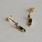 Emerald Drop Dangle Studs