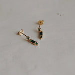 Emerald Drop Dangle Studs