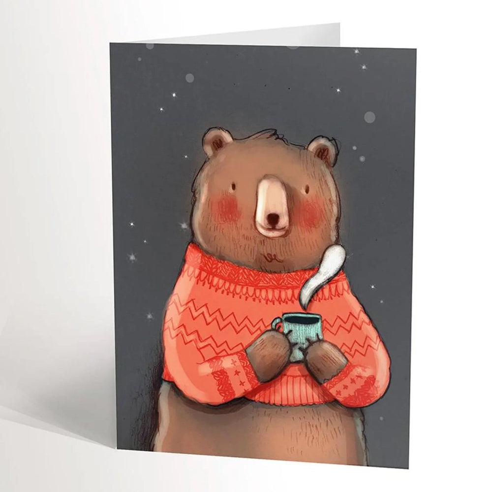 "Bear With Wool Sweater" Christmas Card