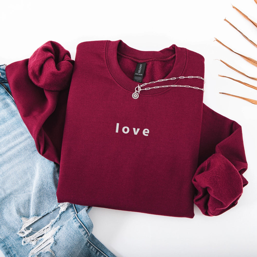 Embroidered Love Sweatshirt |  Valentines Day Crewneck