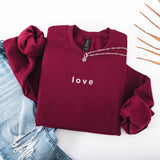 Embroidered Love Sweatshirt |  Valentines Day Crewneck