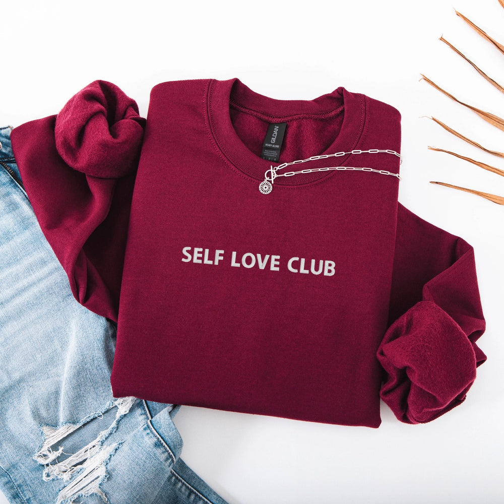 Self Love Club Sweatshirt |  Maroon Crewneck