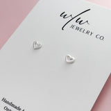 Gold Vermeil Hollow Hearts Stud