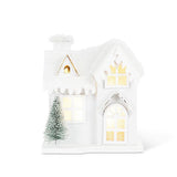 Small White Snowy House with LED Light