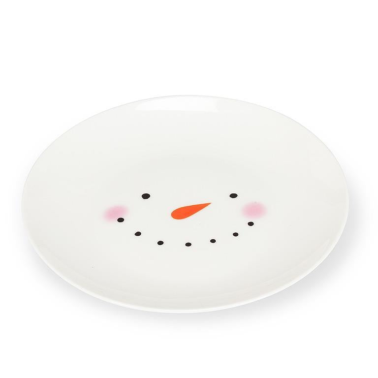 Snowman Face Appetizer Plate