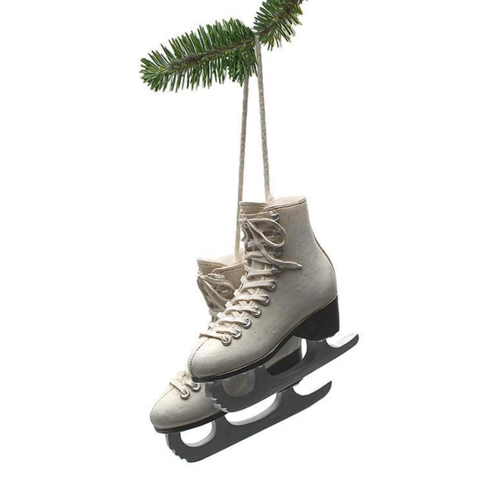 Ivory Figure Skates Ornament