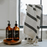 Turkish Cotton Hand Towel |  Black Stripes